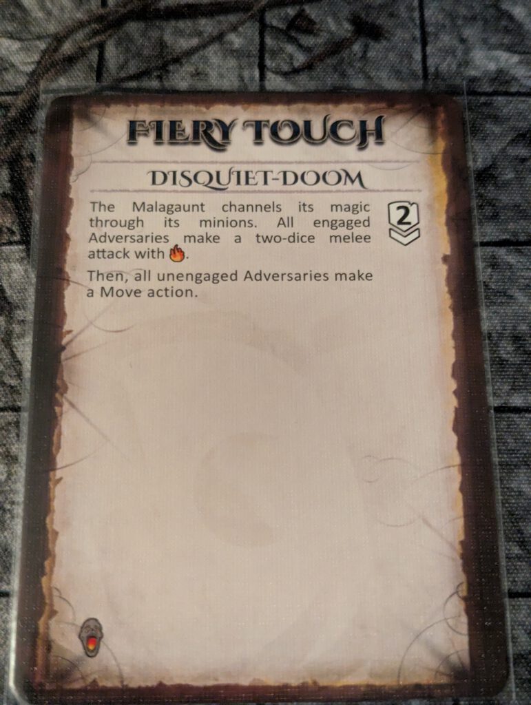 Fiery touch event card