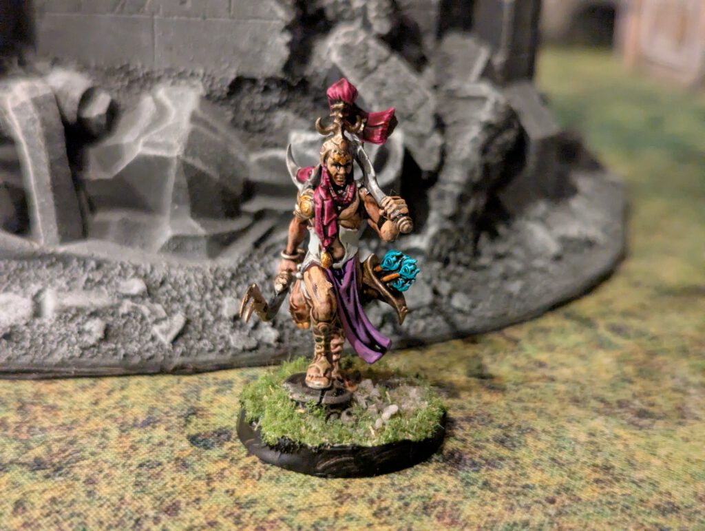 Painted Blissbarb Archer with ornate armor details, viewed from front angle.