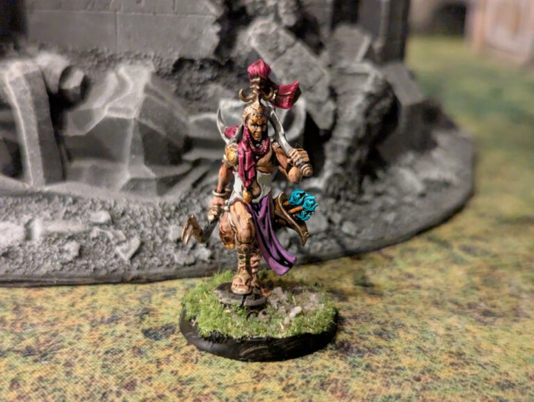 Painted Blissbarb Archer with ornate armor details, viewed from front angle.