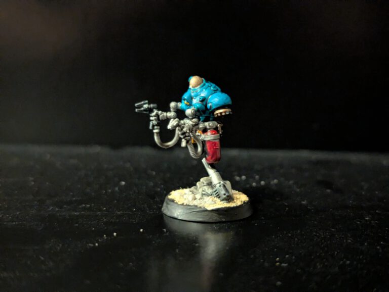 Painted Brokhyr E-COG support construct, viewed from a side-front angle.