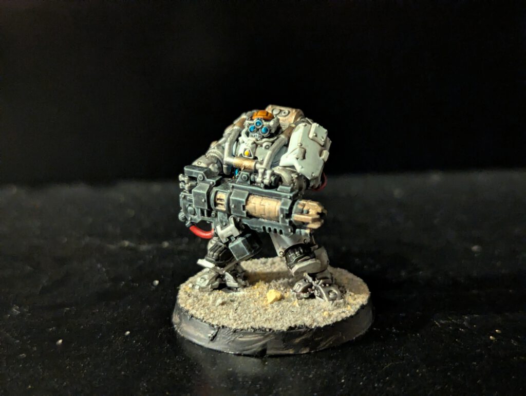 Painted Brokhyr Thunderkyn with heavy armor, viewed from a slightly elevated front angle.