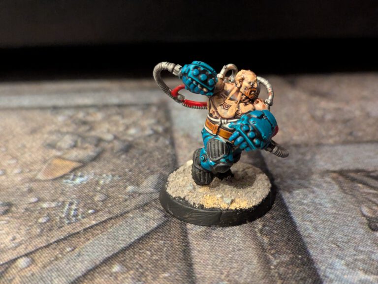 Painted Cthonian Berserk with Gauntlests from a side left angle