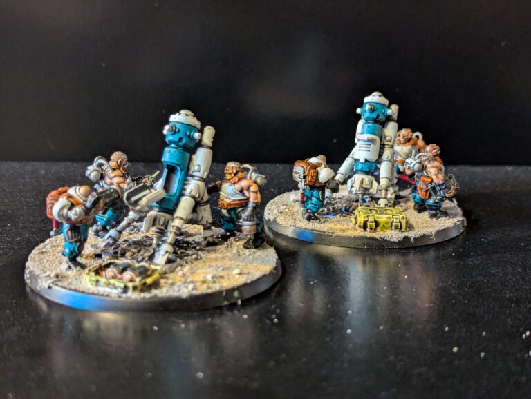Painted Cthonian Earthshakers unit displayed together, viewed from a top-front angle.