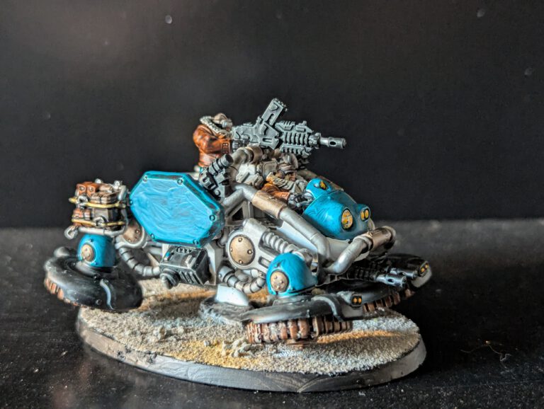 Painted Kapricus viewed from the left side, showing armor and weapon details.