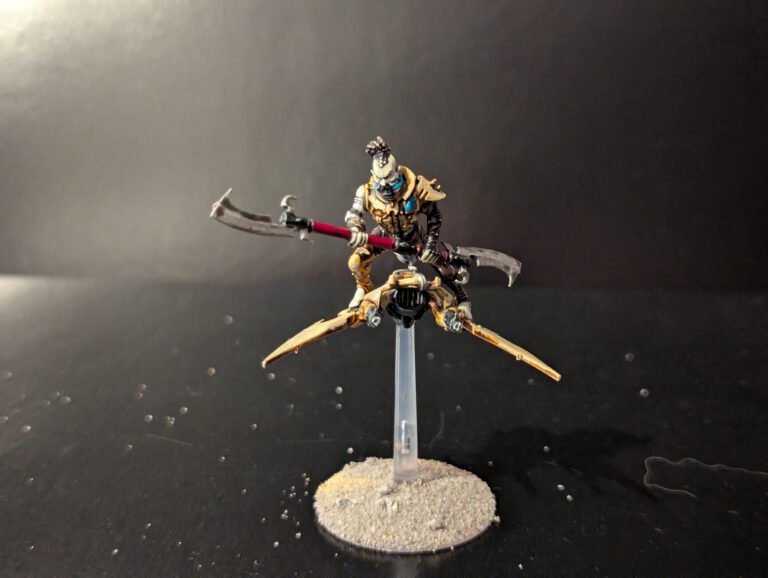 Painted Hellion riding skyboard, viewed from a front angle.