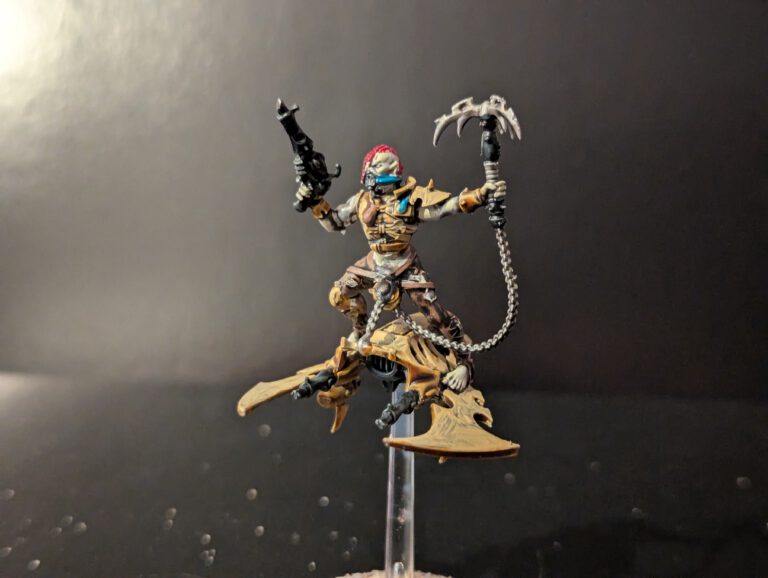 Painted Hellion mid-flight with weapon raised, viewed from a front angle.