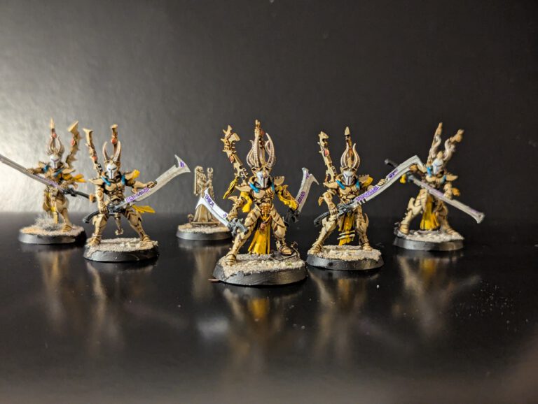 Painted Incubi squad displayed together, viewed from a top-front angle.