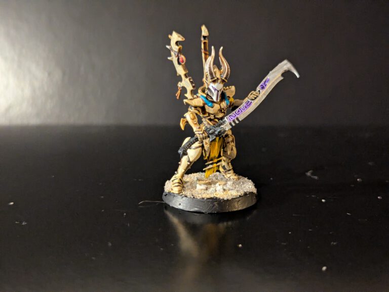 Painted Incubus in imposing stance with heavy armor, viewed from a slightly elevated front angle.