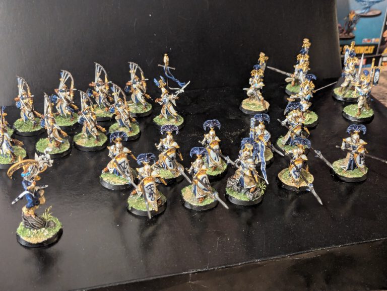 Lumineth Realm Lords Spearhead painted and lined up