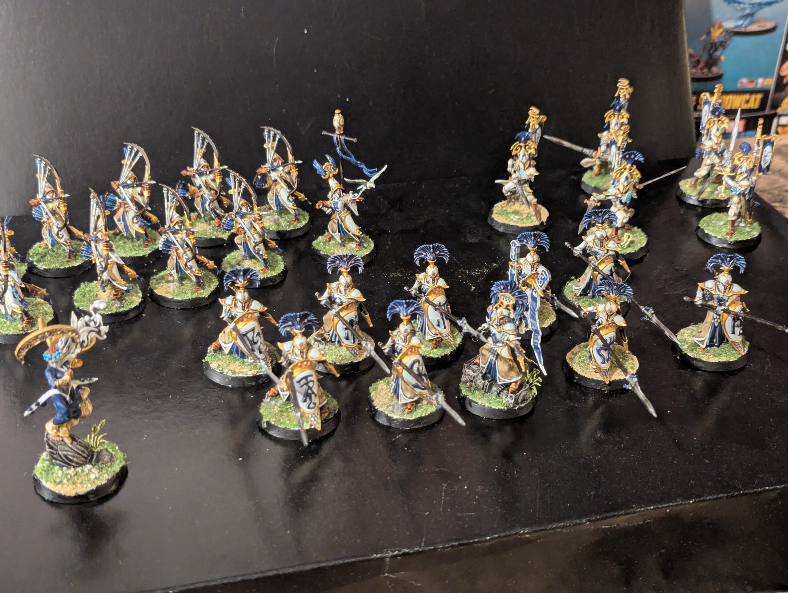 Lumineth Realm Lords Spearhead painted and lined up