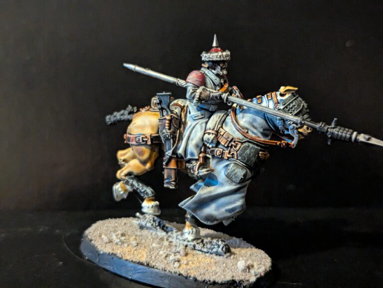Attilan Rough Rider cavalry model charging with a specialized melta-tipped hunting lance.